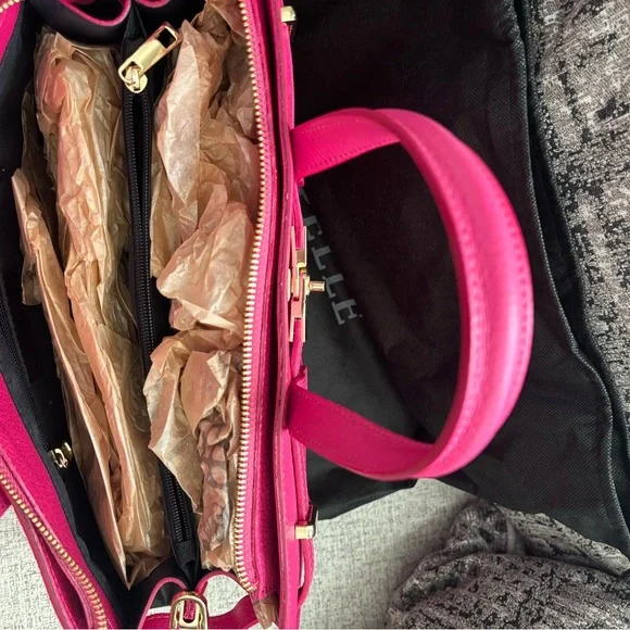 Italian Leather Satchel - Fuschia [NWT] - Picture 5 of 5